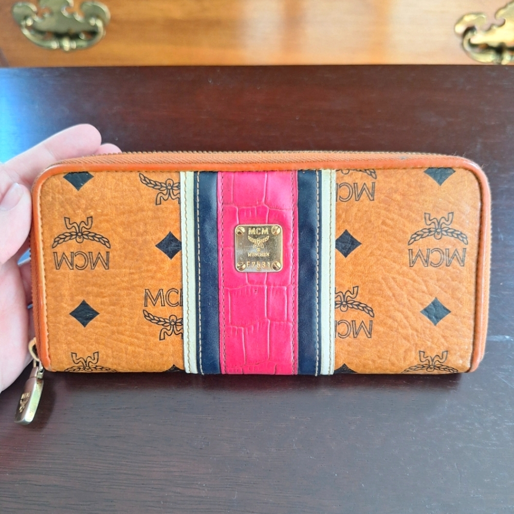 Pink and Tan MCM Wallet